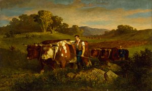 牛を連れた牧夫、1869 年。 作： Edward Mitchell Bannister