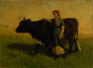 無題（牛と歩く女性） 作： Edward Mitchell Bannister