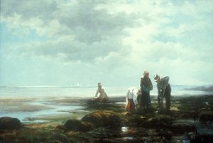 クラムディガー、1880年代半ば（キャンバスに油彩） 作： Edward Moran