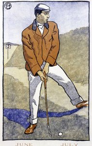 ゴルフプレイヤー - エドワード・ペンフィールド著「ゴルフカレンダー」に掲載 作： Edward Penfield