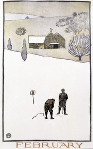 雪の中のゴルフ - エドワード・ペンフィールドの「ゴルフカレンダー」にて 作： Edward Penfield