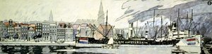 オランダとその船 作： Edward Penfield