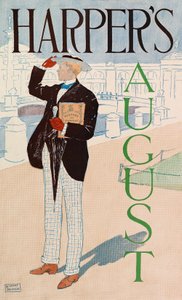 ハーパーズの新しい月刊誌、1893年8月のポスター広告（カラーリトグラフ）