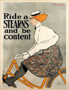 スターンズに乗って満足、c1896 カラー リソ。 作： Edward Penfield