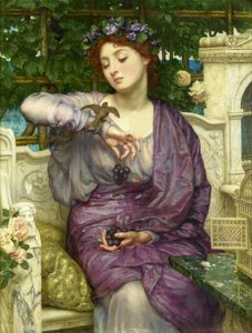 レスビアとそのスズメ 作： Edward Poynter