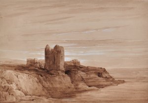 崖の上の塔の海景 作： Edward Pretty