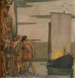 アイルランドの聖パトリックの着陸、c1912、1914 作： Edward Reginald Frampton