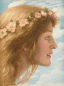日（鉛筆と水彩） 作： Edward Robert Hughes