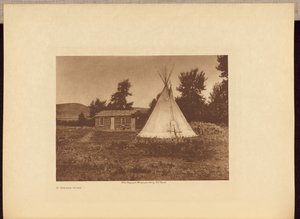 ピエガンの家 作： Edward S. Curtis
