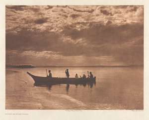 ポートフォリオ IX、プレート 316: ピュージェット湾の夕日 作： Edward S. Curtis
