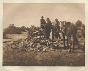 ポートフォリオI、プレート30：神社にて-ナバホ 作： Edward S. Curtis