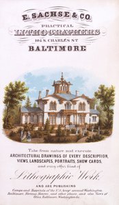 E. Sachse und Co.、Practical Lithographers、104 S. Charles St.、Baltimore、（lithograph [trade card]） 作： Edward Sachse