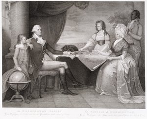 ワシントン家族、1798年（彫刻と点描エッチング） 作： Edward Savage