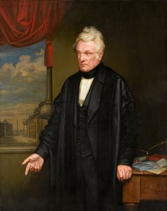 英国の弁護士で考古学者のジョン・クレイトンの肖像、1863年 作： Edward Sawyer