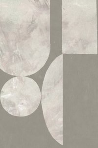 落ち着いた色合いの幾何学的な抽象画 作： 