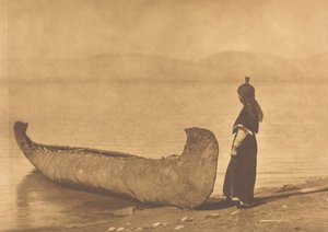 湖のほとりで - 久手内、1910年。 作： Edward Sheriff Curtis
