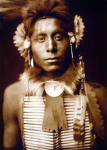 シッティングイーグル、カラス男、c. 1905年、写真エドワード・S・カーティス 作： Edward Sheriff Curtis
