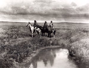 3人のアメリカ先住民の酋長、1900年頃（グラビア）（白黒写真）