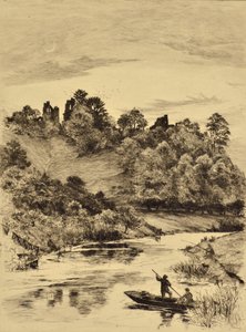 鳩：タットベリー城、1880年頃（エッチング） 作： Edward Slocombe