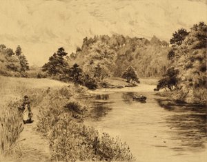 摩耗：ダーラム近くの摩耗、1880年頃（エッチング） 作： Edward Slocombe