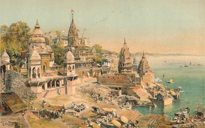 ガンジス川のベナレス、1892年、1904年 作： Edward Theodore Compton