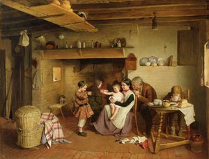 コテージシーン、1855 作： Edward Thompson Davis