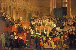 ランカスター城の郡裁判所における馬の保証の裁判 作： Edward Villiers Rippingille