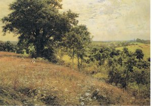 牧草地で 作： Edward Wilkins Waite