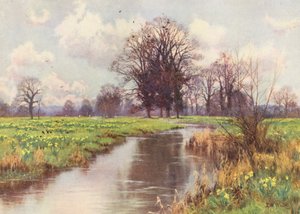 この陽気な小さな川には重荷はなく、堰も製粉所もない。 作： Edward Wilkins Waite