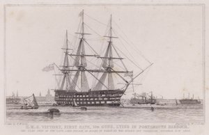 HMSヴィクトリー、ファーストレート 作： Edward William (after) Cooke