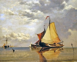 シェルト河口のリロ砦沖のオランダ船 作： Edward William Cooke