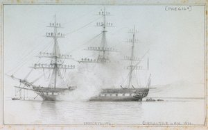 イモータライト」ジブラルタル、1861年4月4日 作： Edward William Cooke