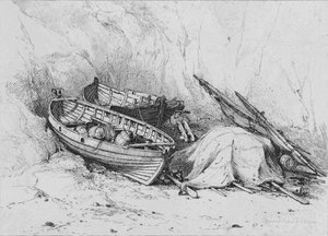 クローマーのビーチで、c1828。 作： Edward William Cooke