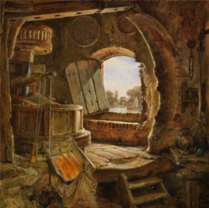 レンブラントの父のミル、1843年 作： Edward William Cooke