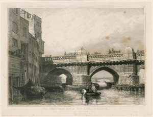 オールドロンドンブリッジのサザークエンド 作： Edward William Cooke