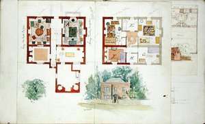 家の設計図（水彩・鉛筆・紙） 作： Edward William Godwin