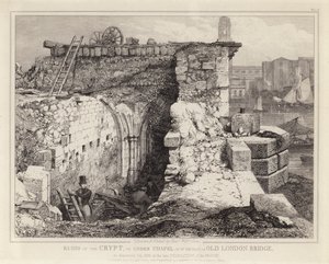 古いロンドン橋の聖トーマスチャペルの遺跡 作： Edward William Godwin