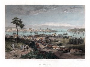 バルパライソ、チリ、1840 作： Edward Willmann