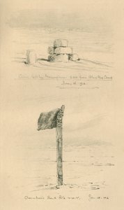 1912年1月、1913年、ノルウェー人とアムンセンスの南極点が去ったケアン。 作： Charles Edward Wilson