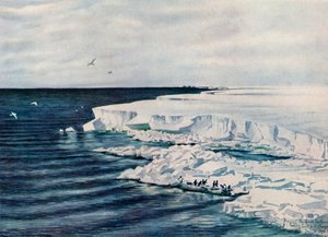 グレートアイスバリア、ケープクロジェから東を見る、1911年1月4日、1913年 作： Charles Edward Wilson