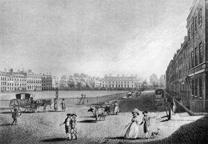 ブルームズベリースクエアの眺め、1787 作： Edward (after) Dayes