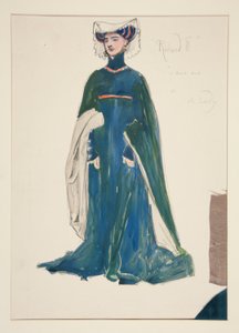 レディ、ヘンリー・アーヴィングの衣装スケッチ 作： Edwin Austin Abbey