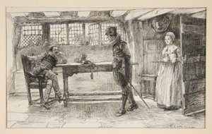 歓迎されざる訪問者 - 作： Edwin Austin Abbey