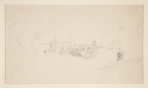 建築研究 (直腸); 装飾スケッチ (裏面) 作： Edwin Austin Abbey
