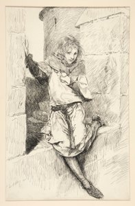 アーサー - 第 4 幕、第 3 場、ジョン王 作： Edwin Austin Abbey