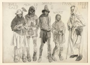 正義の浅瀬の前に 作： Edwin Austin Abbey