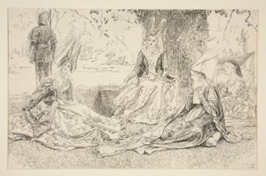 プリンセスの前に 作： Edwin Austin Abbey