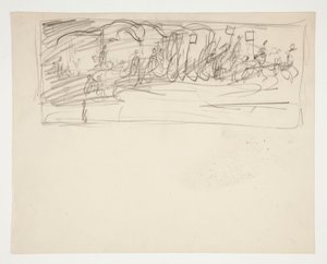 The Quest of the Holy Grail (1901 年に完成したボストン公立図書館の 15 枚の絵画のシリーズ) の構図習作 作： Edwin Austin Abbey