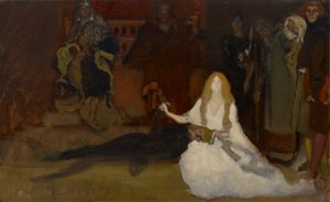 ハムレット、第3幕、シーンIIの演劇シーンのための構成研究 作： Edwin Austin Abbey