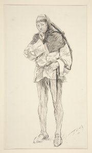 コスタード、第1幕、第1場、愛より 作： Edwin Austin Abbey